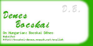 denes bocskai business card